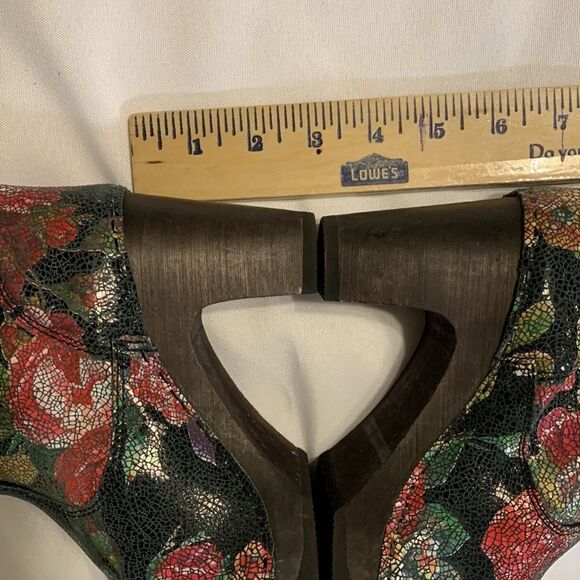 Sanita Safran Size 37 - 6 cracked leather clog ankle boots in floral rose - Picture 14 of 16